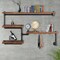 Industrial Iron Pipe Shelving with 4-Tier Wood Shelves for Wall Storage